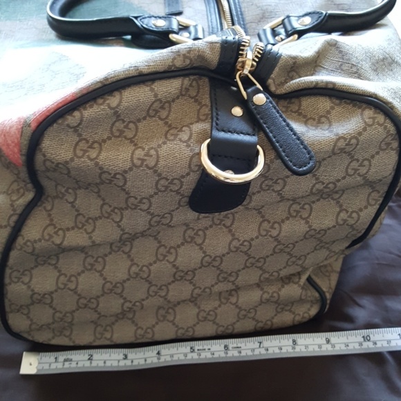 GUCCI AUTHENTIC BEIGE COATED CANVAS BAG - Picture 5 of 7